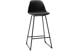 Tabourets de bar design noirs pieds métal H66 cm (lot de 2) FRANZ