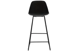 Tabourets de bar design noirs pieds métal H66 cm (lot de 2) FRANZ