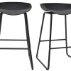 Tabourets de bar design noirs H65 cm (lot de 2) PEBBLE