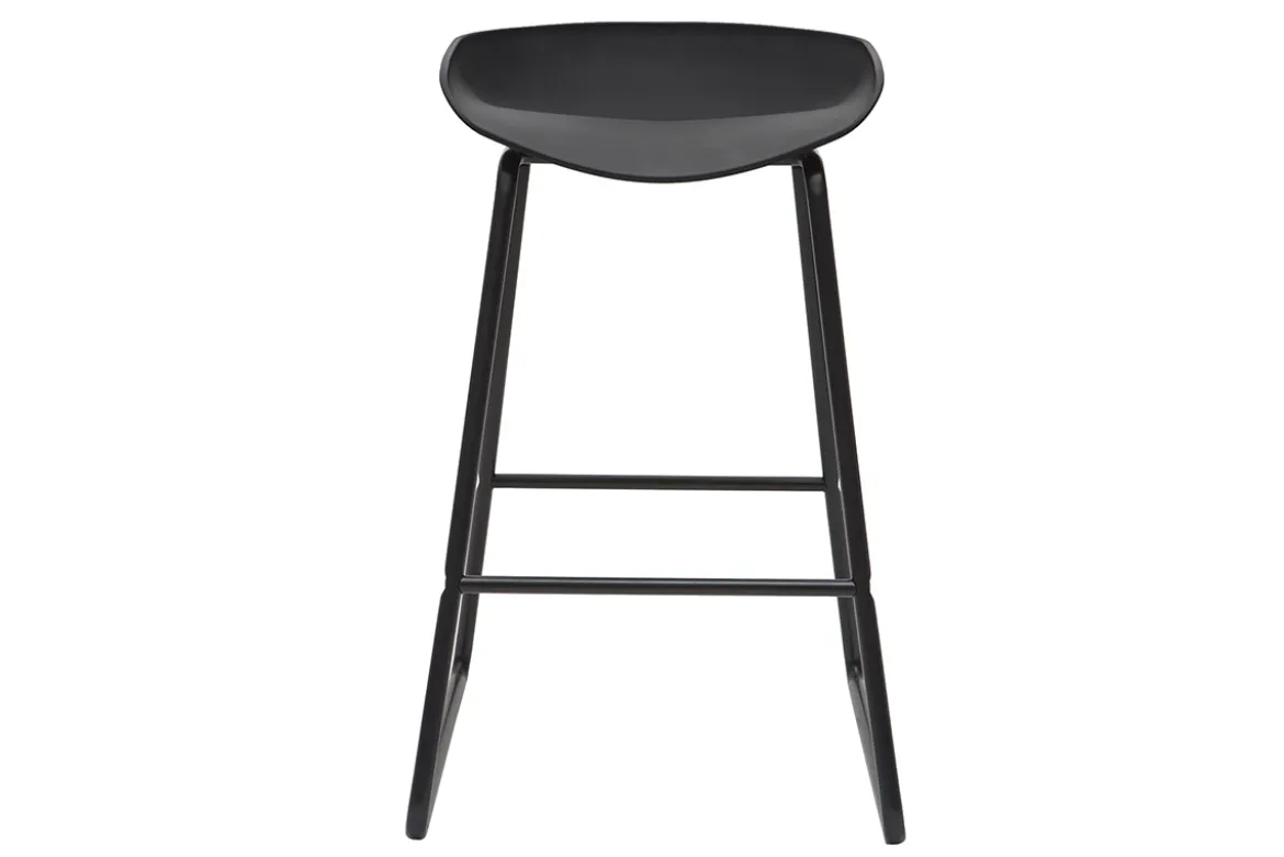 Tabourets de bar design noirs H65 cm (lot de 2) PEBBLE