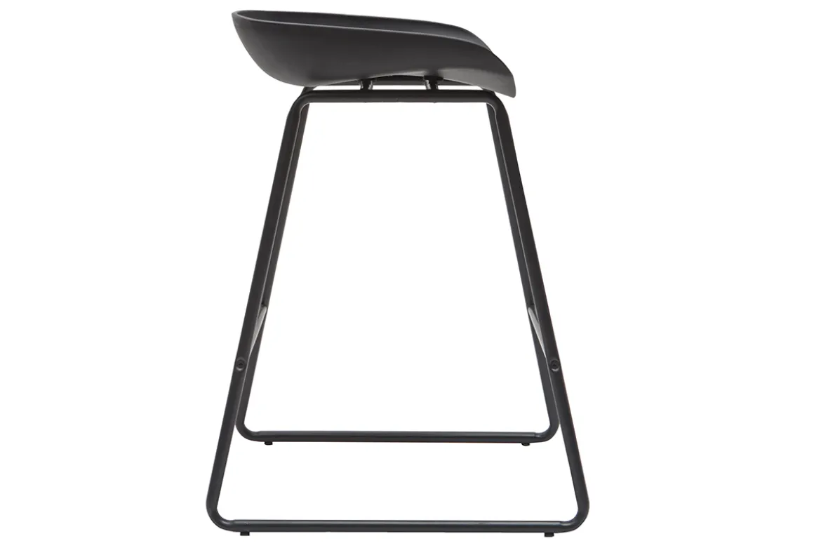 Tabourets de bar design noirs H65 cm (lot de 2) PEBBLE