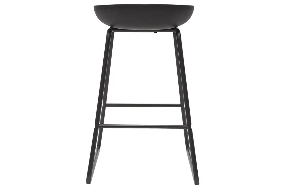 Tabourets de bar design noirs H65 cm (lot de 2) PEBBLE