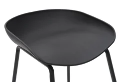 Tabourets de bar design noirs H65 cm (lot de 2) PEBBLE