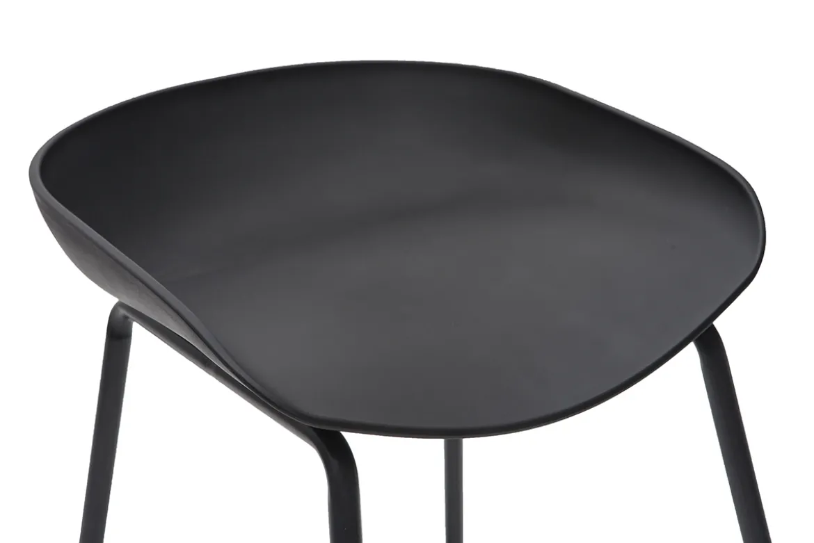 Tabourets de bar design noirs H65 cm (lot de 2) PEBBLE