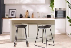 Tabourets de bar design noirs H65 cm (lot de 2) PEBBLE