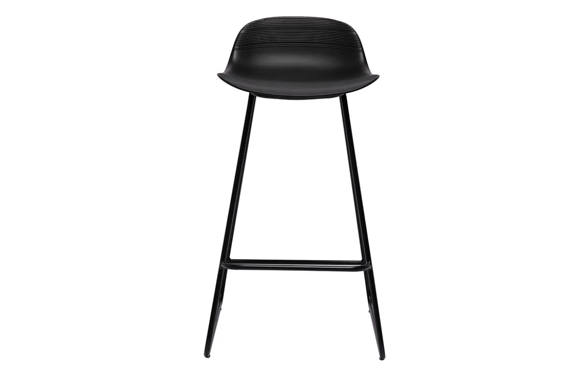 Tabourets de bar design noirs H65 cm (lot de 2) ELLA