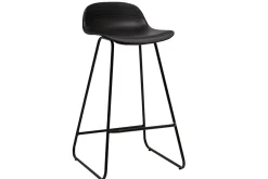 Tabourets de bar design noirs H65 cm (lot de 2) ELLA