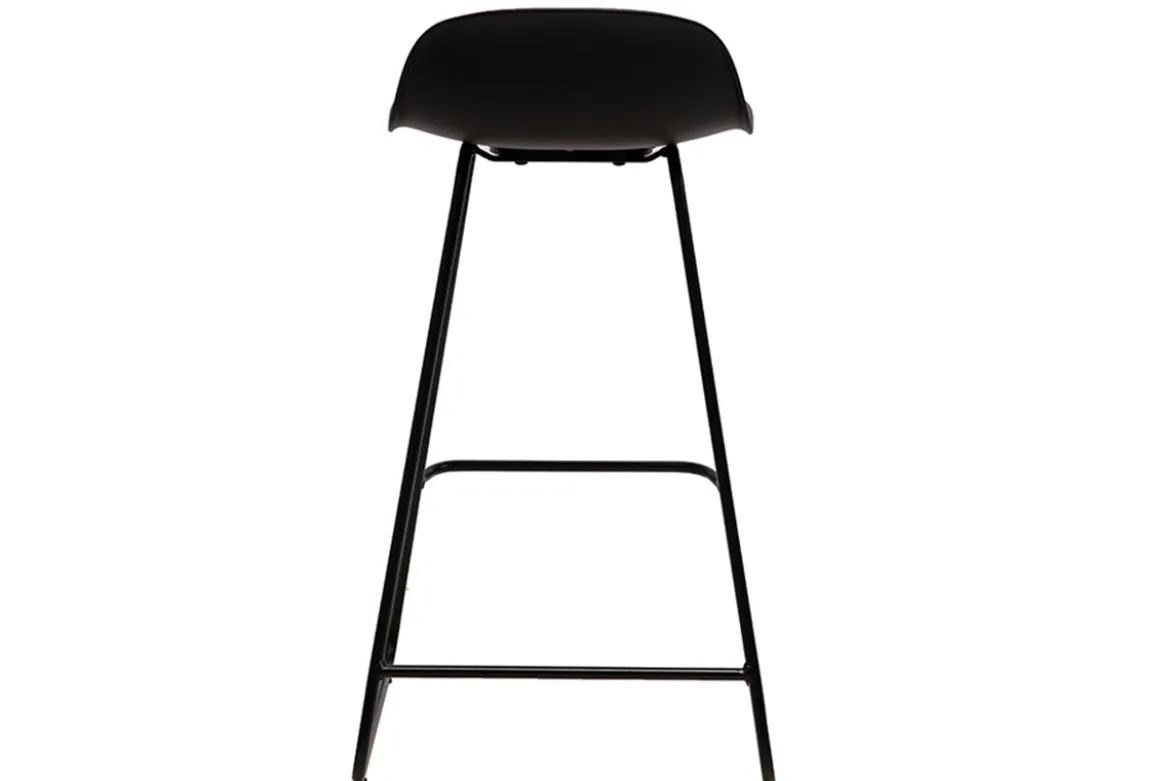 Tabourets de bar design noirs H65 cm (lot de 2) ELLA