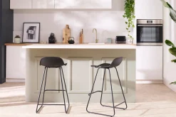 Tabourets de bar design noirs H65 cm (lot de 2) ELLA
