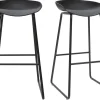 Tabourets de bar design noirs H75 cm (lot de 2) PEBBLE