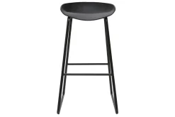 Tabourets de bar design noirs H75 cm (lot de 2) PEBBLE