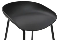 Tabourets de bar design noirs H75 cm (lot de 2) PEBBLE