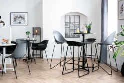 Tabourets de bar design noirs H75 cm (lot de 2) PEBBLE