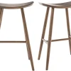 Tabourets de bar design noyer H72 cm (lot de 2) DEMORY