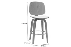 Tabourets de bar design pivotants blancs et bois clair H66 cm (lot de 2) BECK