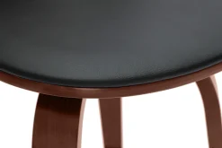 Tabourets de bar design pivotants noirs et noyer H66 cm (lot de 2) BECK