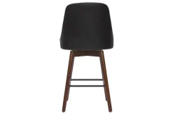 Tabourets de bar design pivotants 360° noir et noyer H65 (lot de 2) HASTA