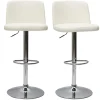 Tabourets de bar design réglables blancs (lot de 2) MONTI
