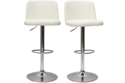 Tabourets de bar design réglables blancs (lot de 2) MONTI