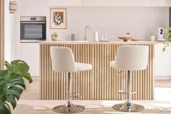 Tabourets de bar design réglables blancs (lot de 2) MONTI