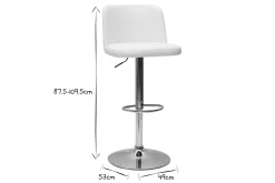 Tabourets de bar design réglables blancs (lot de 2) MONTI