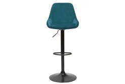 Tabourets de bar design réglables velours bleu pétrole (lot de 2) HOLO