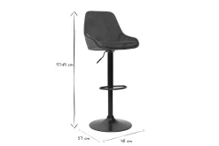 Tabourets de bar design réglables velours bleu pétrole (lot de 2) HOLO