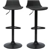 Tabourets de bar design réglables noirs 360° (lot de 2) KRONOS