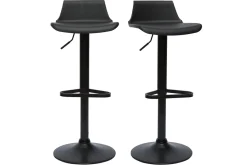 Tabourets de bar design réglables noirs 360° (lot de 2) KRONOS