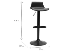Tabourets de bar design réglables noirs 360° (lot de 2) KRONOS