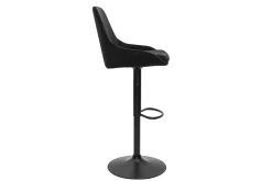 Tabourets de bar design réglables en tissu velours noir et métal noir 360° (lot de 2) HOLO