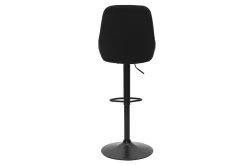 Tabourets de bar design réglables en tissu velours noir et métal noir 360° (lot de 2) HOLO