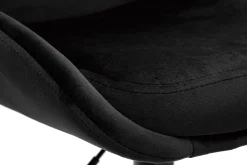 Tabourets de bar design réglables en tissu velours noir et métal noir 360° (lot de 2) HOLO