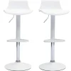 Tabourets de bar design réglables blancs 360° (lot de 2) KRONOS