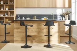 Tabourets de bar design réglables blancs 360° (lot de 2) KRONOS