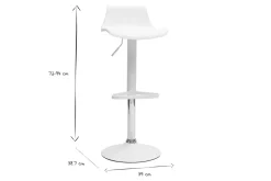 Tabourets de bar design réglables blancs 360° (lot de 2) KRONOS