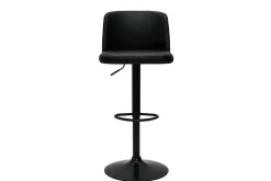 Tabourets de bar design réglables noirs et métal noir (lot de 2) MONTI
