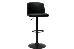 Tabourets de bar design réglables noirs et métal noir (lot de 2) MONTI