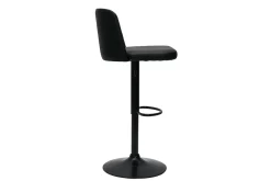 Tabourets de bar design réglables noirs et métal noir (lot de 2) MONTI