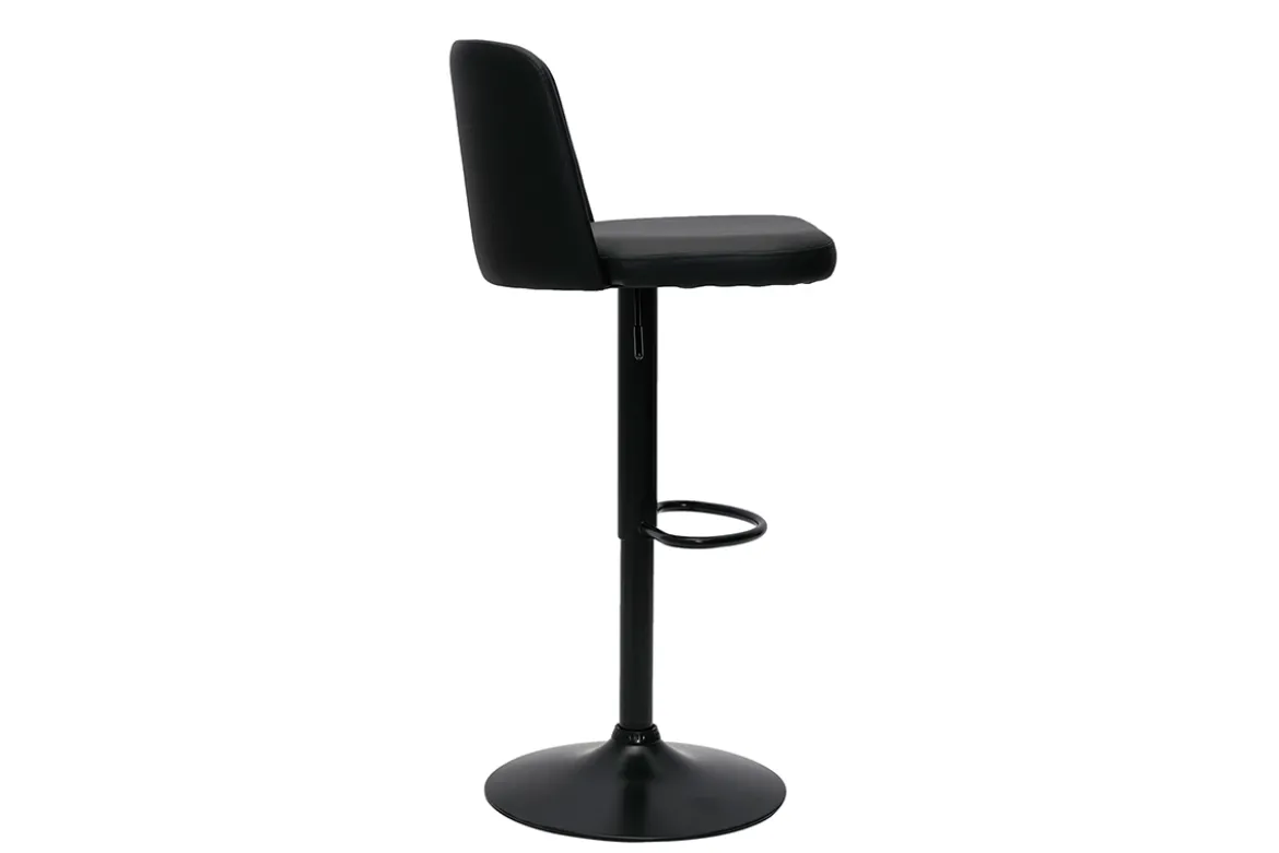 Tabourets de bar design réglables noirs et métal noir (lot de 2) MONTI
