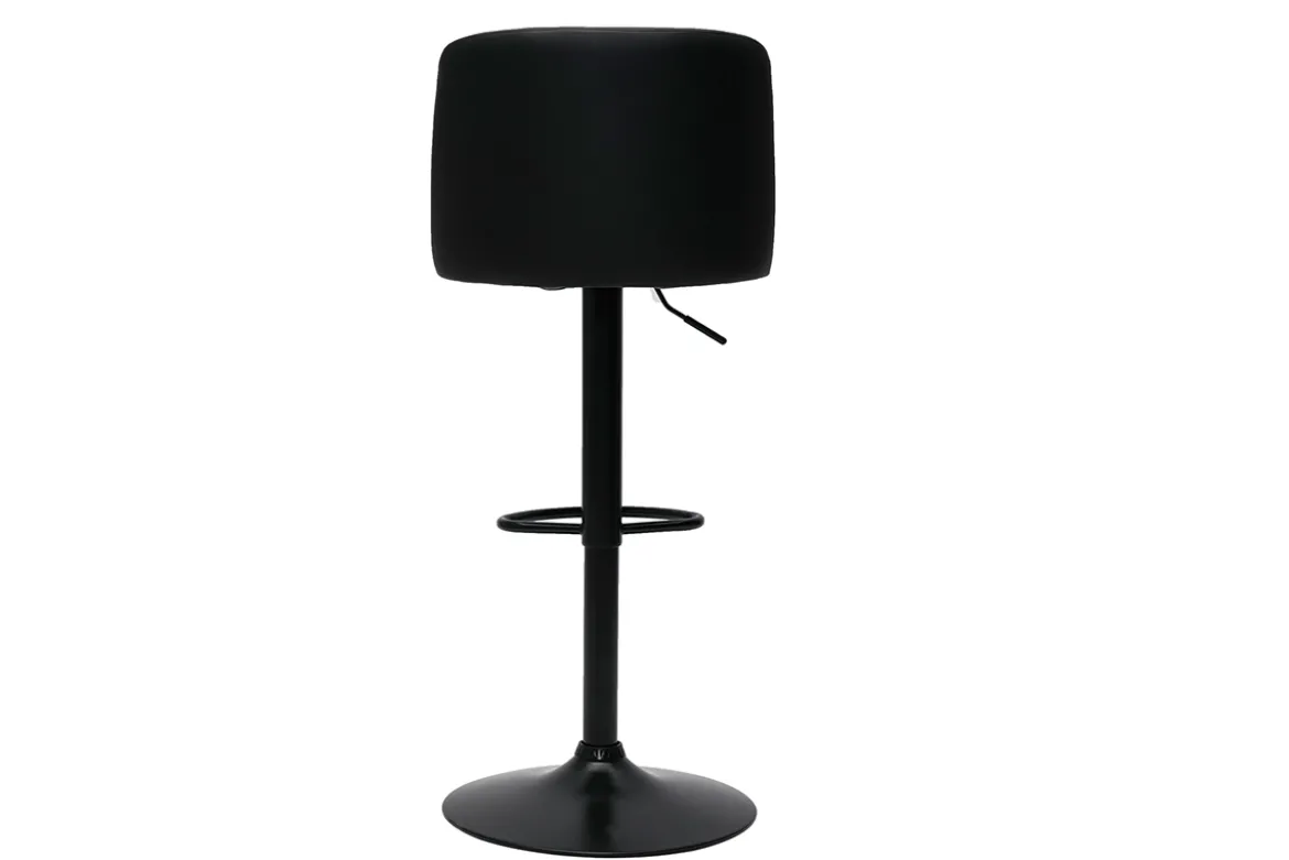 Tabourets de bar design réglables noirs et métal noir (lot de 2) MONTI