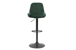 Tabourets de bar design réglables velours vert (lot de 2) HOLO