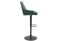 Tabourets de bar design réglables velours vert (lot de 2) HOLO