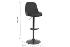Tabourets de bar design réglables velours vert (lot de 2) HOLO