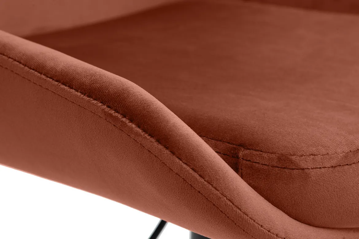 Tabourets de bar design réglables velours rouge tomette (lot de 2) HOLO