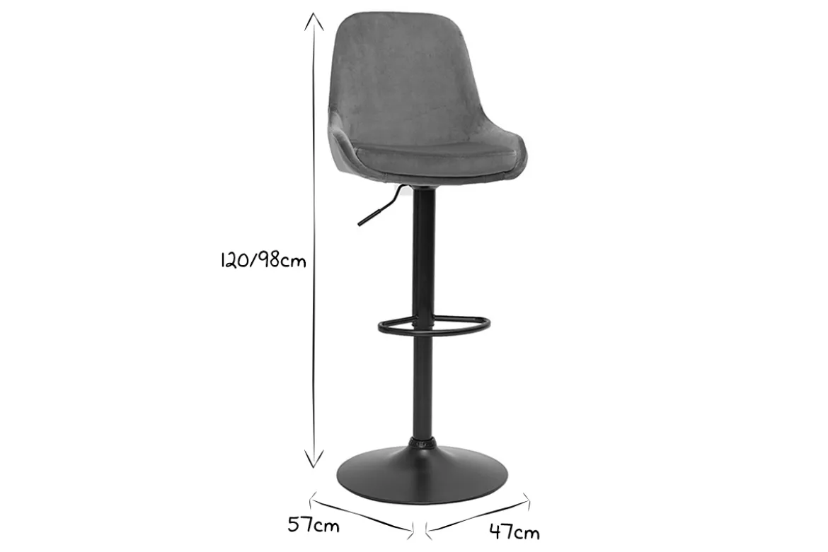 Tabourets de bar design réglables velours rouge tomette (lot de 2) HOLO