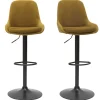 Tabourets de bar design réglables velours bronze (lot de 2) HOLO