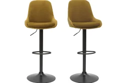 Tabourets de bar design réglables velours bronze (lot de 2) HOLO
