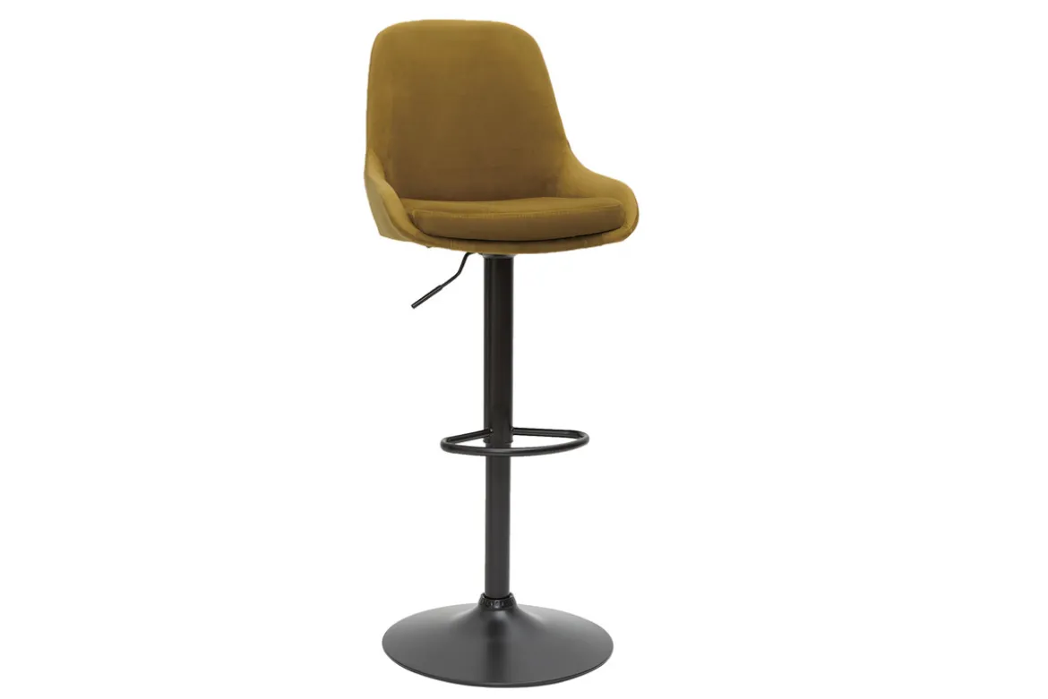 Tabourets de bar design réglables velours bronze (lot de 2) HOLO