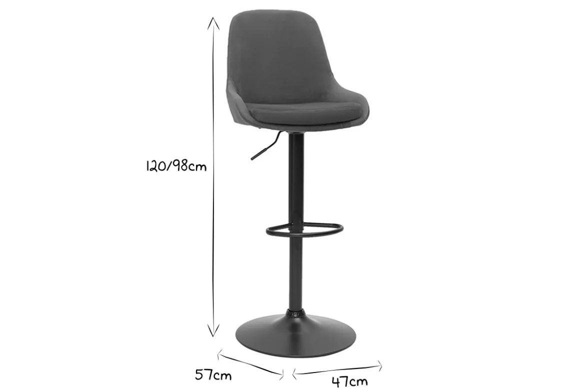 Tabourets de bar design réglables velours bronze (lot de 2) HOLO